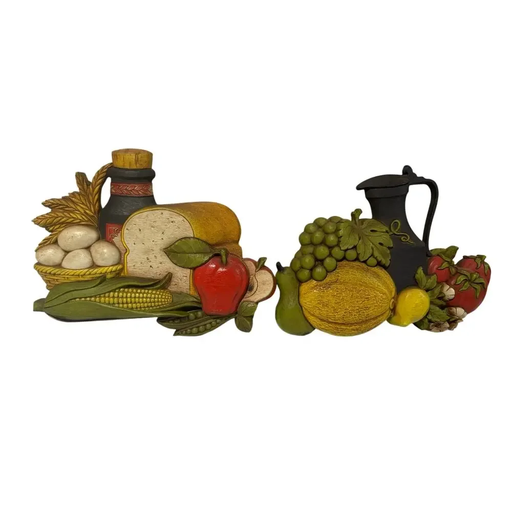 Dart Industries Vintage Seventies Plastic Mold Wall Art Fruit Veggies